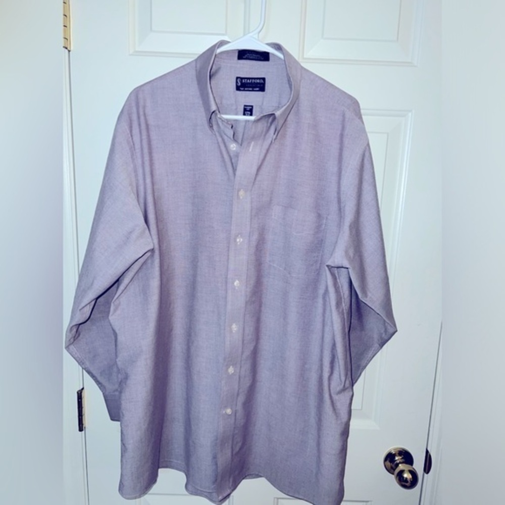 Stafford Men’s long sleeve button down shirt,size  17 1/2